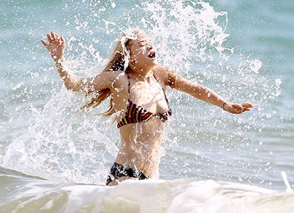 ashley olsen bikini beach hawaii wet Ashley Olsen got a little wet at the