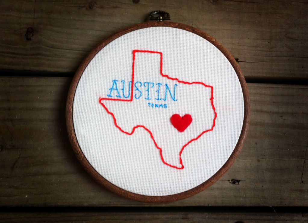 Austin, Texas Embroidery Hoop - Ten Feet Off Beale