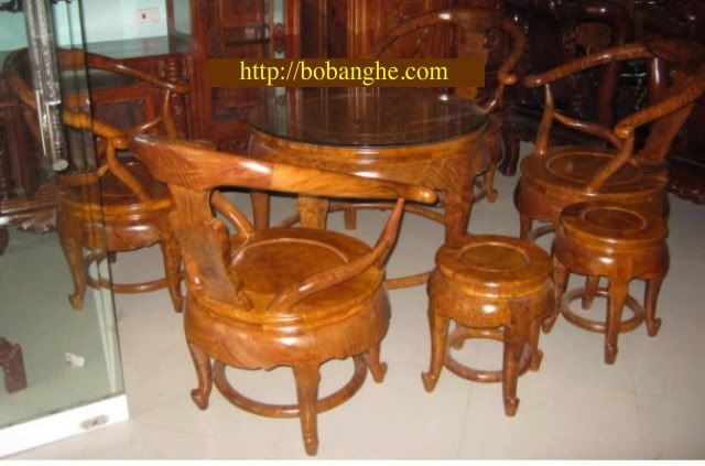 Đồ gỗ nội thất Bộ bàn ghế Minh Quốc Bàn tròn gỗ lu BT01