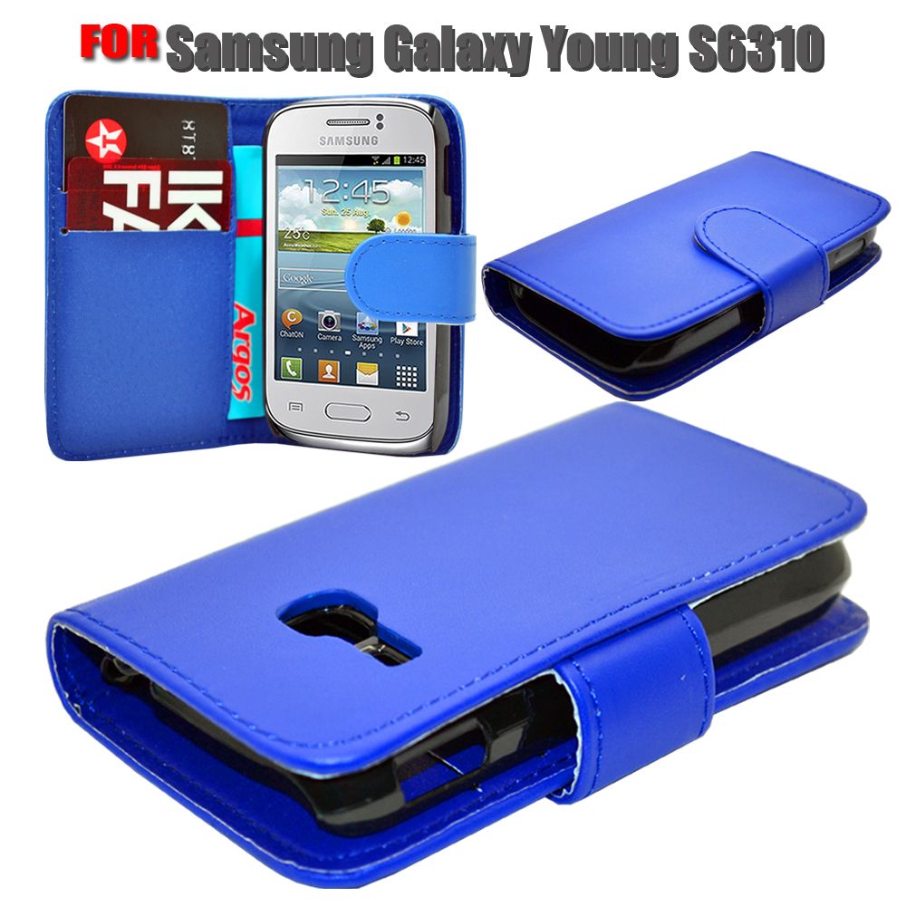 6 COLOUR WALLET BOOK FLIP MOBILE PHONE CASE COVER FOR SAMSUNG GALAXY