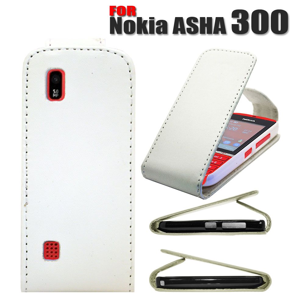 4 COLOUR PU LEATHER FLIP PROTECTIVE CASE COVER FOR NOKIA ASHA 300