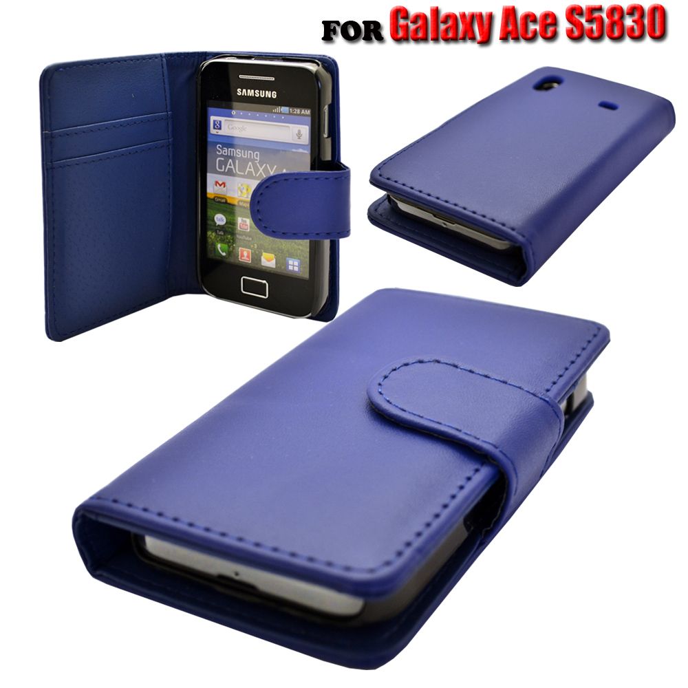 4 Colour Wallet Flip Phone Case Cover For Samsung Galaxy Ace S5830 Gt