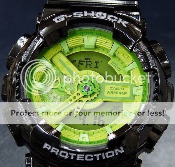 NEW CASIO G SHOCK GA 110B 1A3JF Hyper Colors Green Mens Watch EMS 