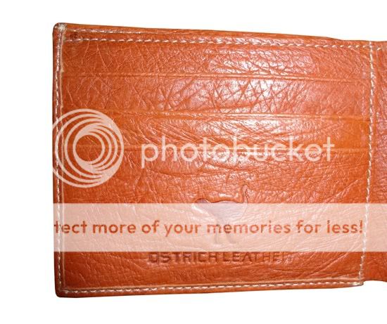 RFID Blocking GENUINE OSTRICH LEATHER WALLET BIFOLD Men  