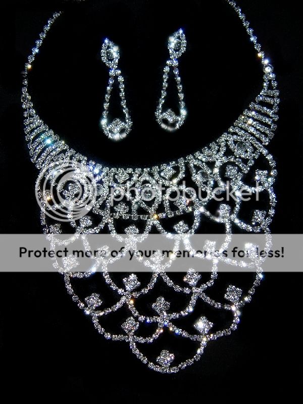 Fancy Diamond Necklace and Earrings Set