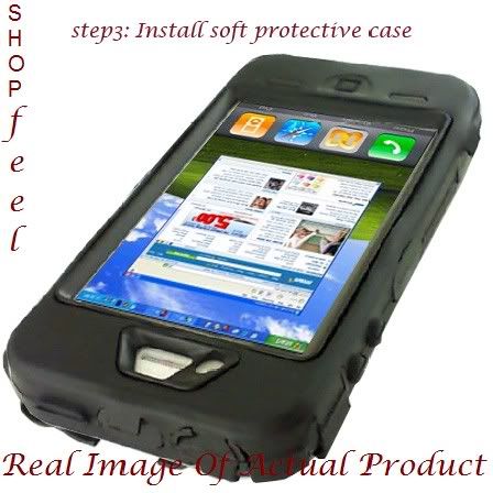 FOR IPHONE 4 BLACK DOUBLE LAYER SHOCK PROOF MOBILE PHONE CASE COVER 